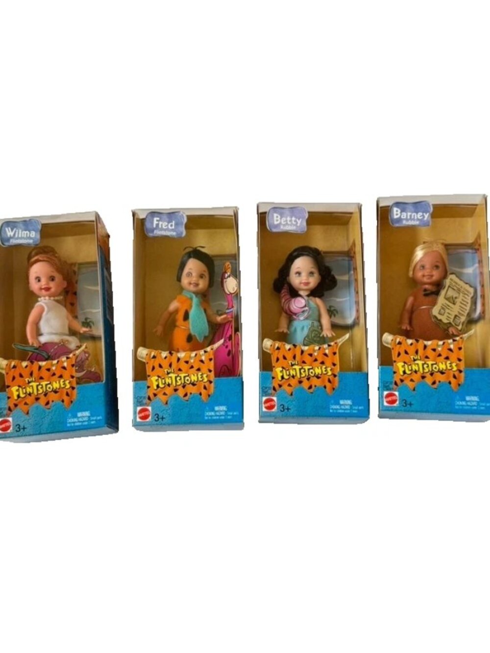 Kelly Doll The Flintstones Set Betty Wilma Fred Barney NEW Mattel Barbie Vintage